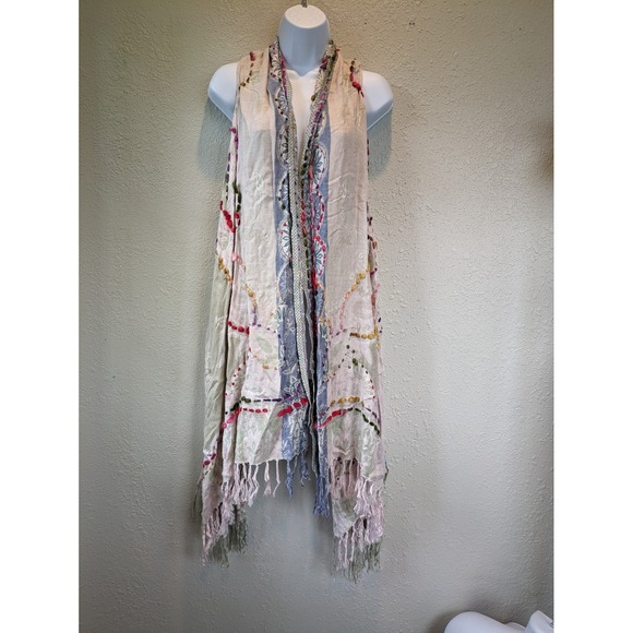 Soft‎ Surroundings Embroidered Vest Sleeveless Duster Bohemian One Size Artsy - Picture 1 of 9
